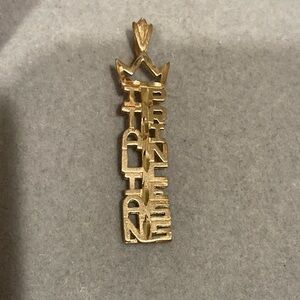 14K Solid Yellow Gold Italian Princess Pendant/Charm